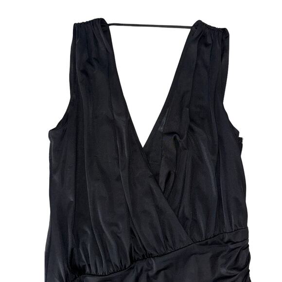 Michael Costello x Revolve Mina Ruched Plunging Neckline Sleeveless Mini Dress S - Picture 5 of 11